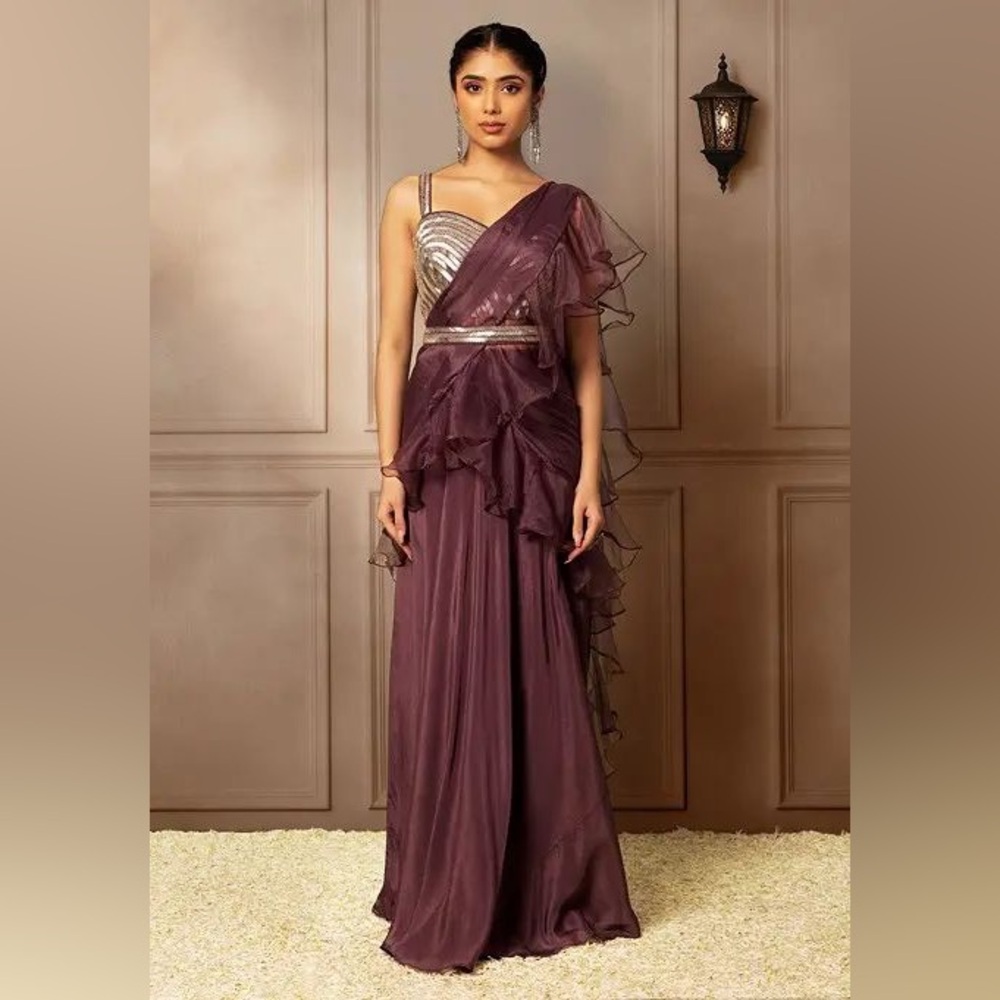 Elegant Purple Lehenga Saree